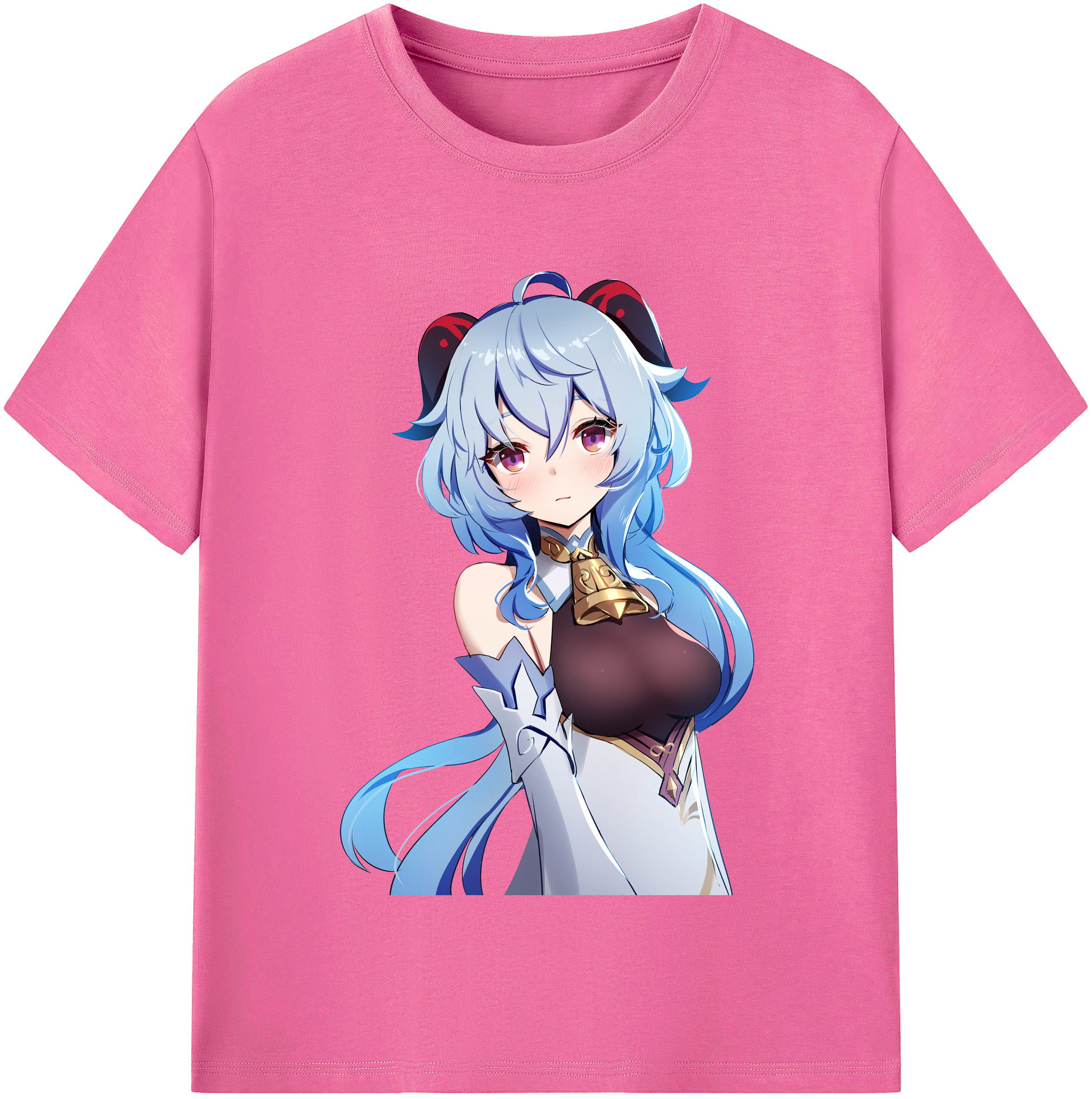 げんし神 甘雨 かんう genshin Ganyu レディースカジュアルプリントTシャツ（綿100％）